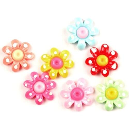 LF 50Pcs 20x20mm Mixed Flower Resin Cabochon Flatback Decoration Crafts Embellishments For Scrapbooking Diy Accessories