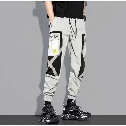 Fashion Harajuku Mens Pants Korean Style Streetwear Joggers Men Trousers Cargo Pant Casual Men Clothing Elastic Waist Men Pants