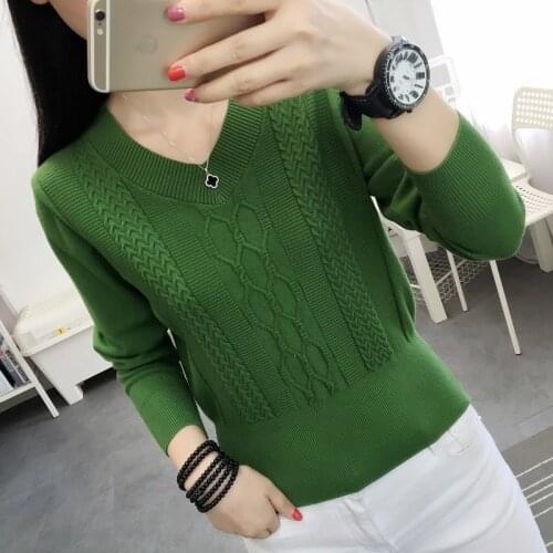 Fashion New Autumn And Winter New V-neck Short High Waist Sweater Womens Underwear Long Sleeve Womens Slim Sweater