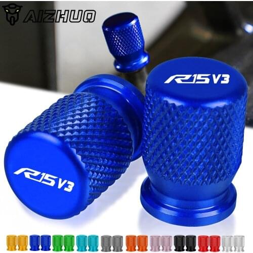 Motorcycle YZF-R15 Tire Valve Air Port Cover Caps CNC Aluminum Accessories FOR YAMAHA YZFR15 R15 V3 2017 2018 2019 R15 V3 LOGO