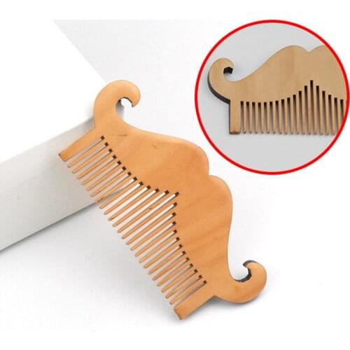 Men Natural Peach Wood Comb Close Teeth Anti-static Detangling Hairbrush Beard Comb for Men Beard Hair Care Tools
