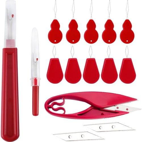 MIUSIE 13PCS Sewing Kit Seam Ripper Needle Threader Tailor Scissor Sewing Stitch Ripper Embroidery Tool for Sewing Stitching
