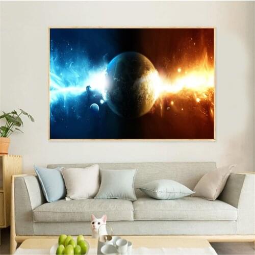 New Arrival Canvas Painting Cosmos Universe Starry Sky Colorful Wall Art Canvas Oil Painting Garden Decoration Living Room