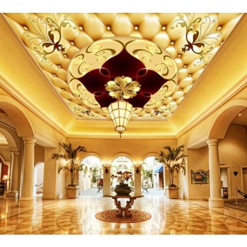 Wallpaper 3D ceiling Luxury European soft bag wallpaers for living room bedroom ceiling home decor wallpaper