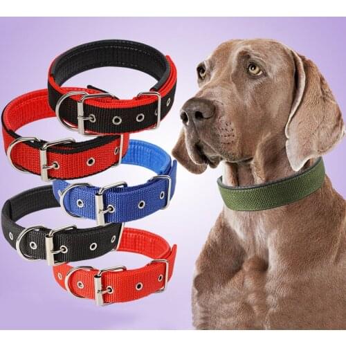 Pet collar soft leather dog collar nylon dog collar suitable for small, medium and large dogs