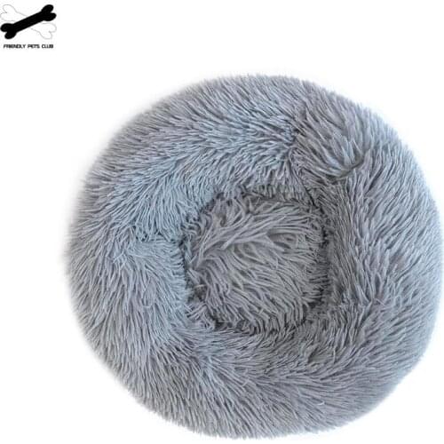 Donut Pet Bed Soft Long Plush Dog House For Small Medium Large Dogs Cats Round Thicken Cotton Kennel Warm Pets Products