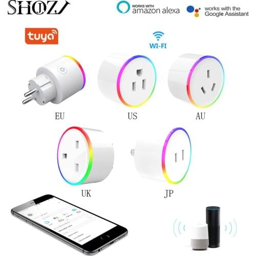 EU US UK AU Wifi hogar inteligente Outlet Plug Socket Voice Remote Control RGB Wireless Power Socket Support Alexa Google Home