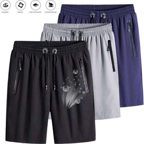 Summer Mens Shorts Clothes Ice Silk Fast Dry Shorts Casual Sports Beach Short Elastic Waist Tooling Shorts Overalls For Men