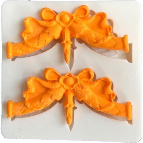Cake Border Bows Silicone Mold 3D Flower Relief Fondant Cake Decorating Tools DIY Baking Candy Chocolate Gumpaste Mould