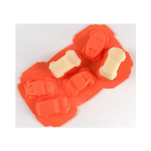 6 Cavity car bus shape Silicone soap mold handmade Chocolate Fondant cake mould Baking mold DIY Decoration tools