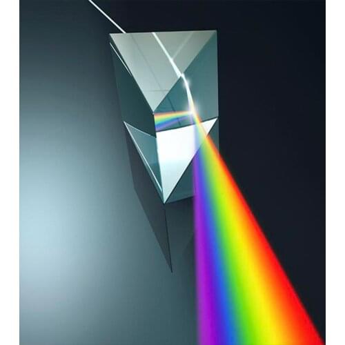 25*25*80mm Crystal Glass Triple Triangular Equilateral Prism Physics Teach Light Spectrum