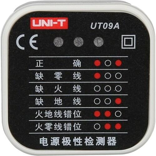 UNI-T UT09A/UT09B Power Polarity Detector AC 250V RCD Leakage Protection Switch Measurement Double Insulation