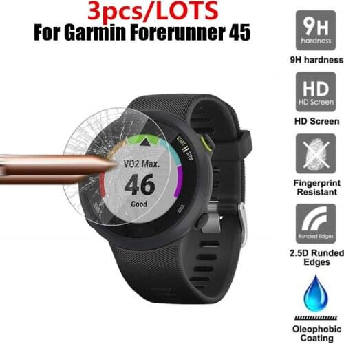 3pcs For Garmin forerunner 45/45S Tempered Glass Screen Protector Protective Film Guard Anti Explosion Anti-shatter