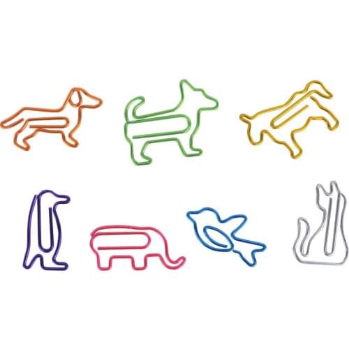 1/5Pcs Color Animal Paper Clips Environmental Protection Plastic Coated Material Creative Paper Clips
