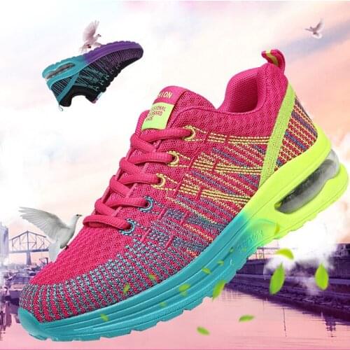 Womens Sport Shoes Female Sneakers Woman Running Shoes Breathable Antislip Light Flats Jogging Mesh Shoes Eur 35-42
