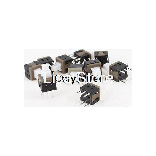 10pcs Locking White Button 6 Pins Tact Switch for Electric Torch Flashlight 8.5 x 8.5 x 10mm