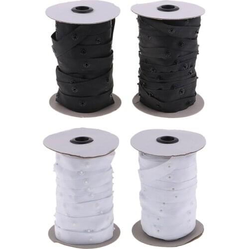 2 Roll 1.8cm Invisible Snap Buttons Tape Fasteners for Sewing Duvet Cover Clothing Bags Accessories