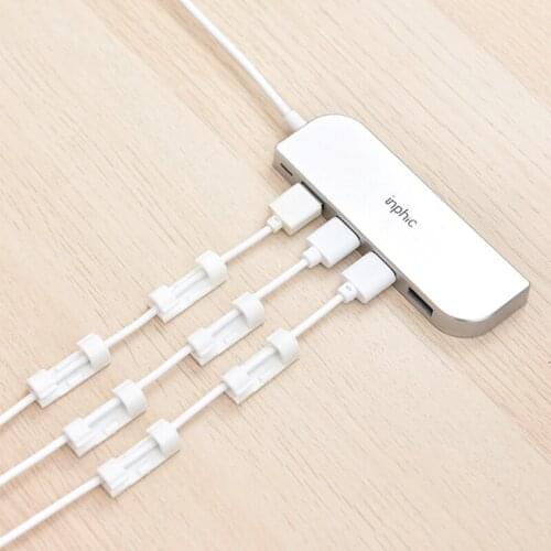 20Pc Finisher Wire Clamp Solid Desk Set Wire Clip Organizer Office Accessories Bobbin Winder Wrap Cord Cable Manager Cord Holder