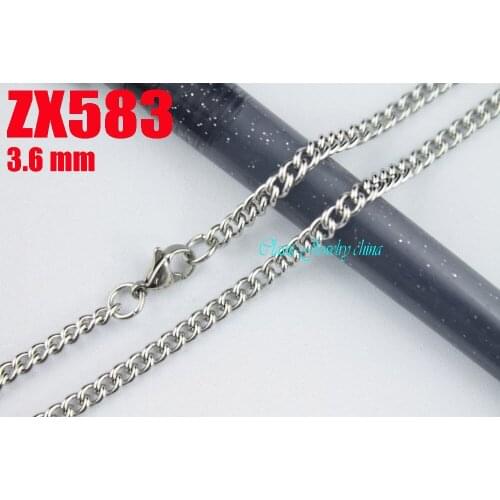 200pcs 16"-38" length 3.6mm distorted chain stainless steel necklace women male fashion punk chains ZX583