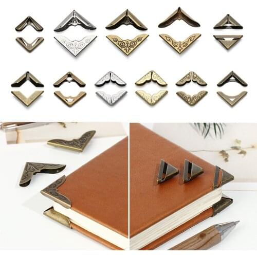 4PCS Retro Metal Iron Corners Book Corner Protector Photo Albums Book Menus Decoration Cover DIY Crafts Scrapbook Accessories