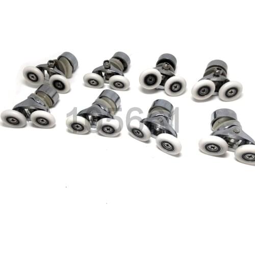 8x Twin Top Bottom Zinc Alloy Shower Door Rollers Runners Wheels 25mm Wheel