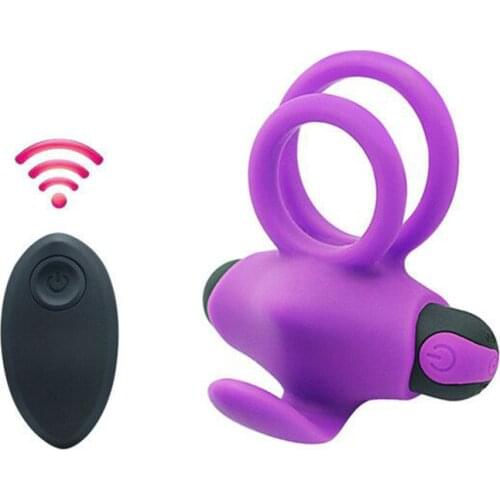 9 Frequency Wearable Dual Ring Tongue Clitoris Stimulate Remote Control Vibrating Rings for Adults Pleasure Sex Products