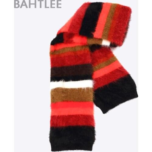 BAHTLEE Winter Womens Super Long Wool Angola Multicolour Scarf Knitting Thick Keep Warm