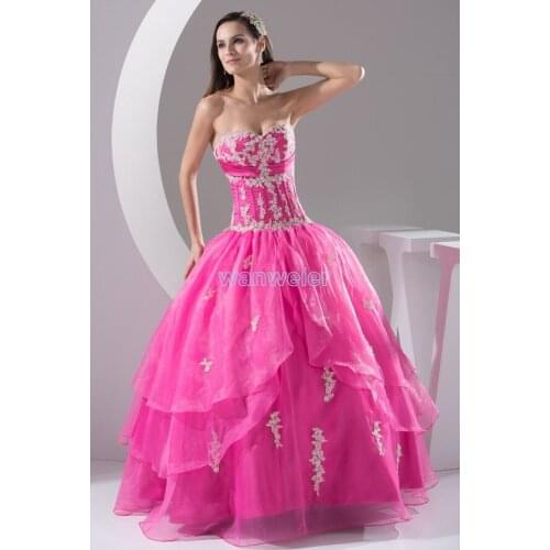 Free shipping 2018 new design prom hot appliques night custom size bridal gown plus ball gown prom mother of the bride dress