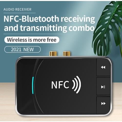 Bluetooth 5.0 RCA Audio Receiver APTX LL 3.5mm 3.5 AUX Jack Music Wireless Adapter With Mic NFC For Car TV Speakers Auto ON/OFF