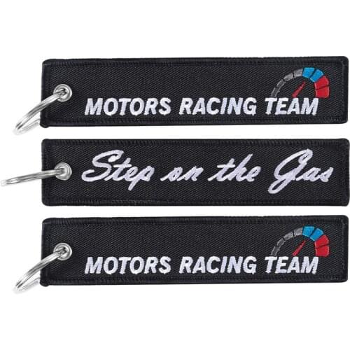 3 PCS Fashion Motor Racing Team Car Keychain Car Key Holder for Motorcycles Step on Gas Car Key Chain Keychains Jewelry Chaveiro