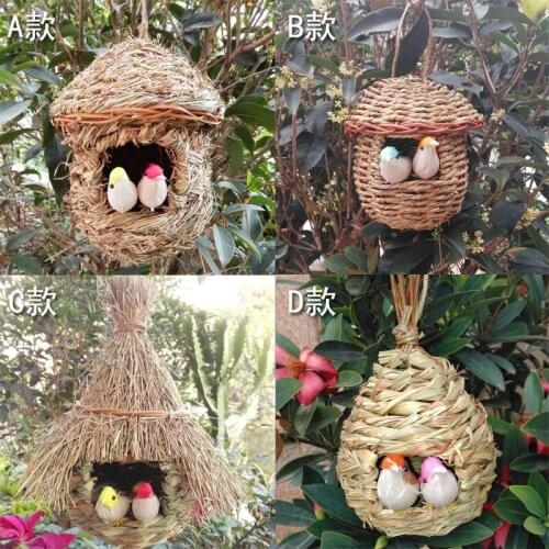 Wooden Round Bird Cage Parrot Small Nest Houses Outdoor Bird Cage Accessories Breeding Jaula Pajaro Grande Pet Supplies DL60NL