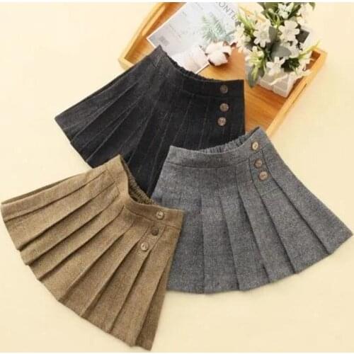Girls Plaid Skirt Autumn Winter New preppy style Baby Woolen Pleated Skirt Children Winter Plaid Tutu Skirt Kids Cute Skirts