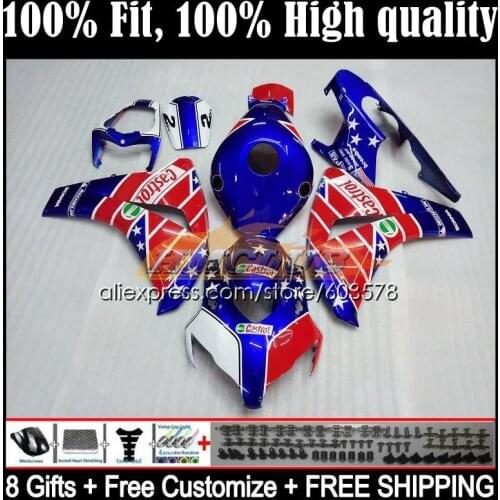 Injection For HONDA CBR1000 RR CBR 1000RR 48CL.23 CBR1000RR 08 09 10 11 CBR 1000 RR CC 2008 2009 2010 2011 Fairing Castrol blue