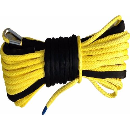 Hot Sale 1/4''x 50' 6mm x 15m synthetic winch lines uhmwpe fiber rope with sheath for offroad atv utv car accessories