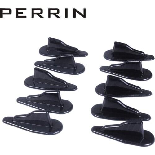 10 Pcs Universal carbon fiber EVO-Style PP Roof Shark Fins Spoiler Wing Kit Vortex Generator
