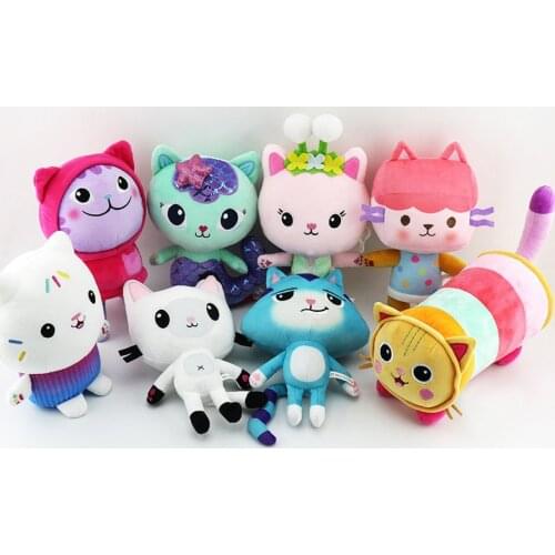 Gabbys Dollhouse Plush Toys Cute Soft Stuffed Mermaid Mercat Cartoon Cat Dolls For Kid Birthday Gift