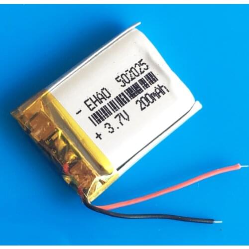 3.7V 200mAh Polymer lithium Lipo battery rechargeable 502025 for mp3 bluetooth smart watch CE MSDS