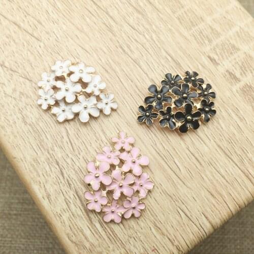 Metal Button Mix Color Special shiny Enamel hollow button for baby Girl Jewelry Diy hiar accessory