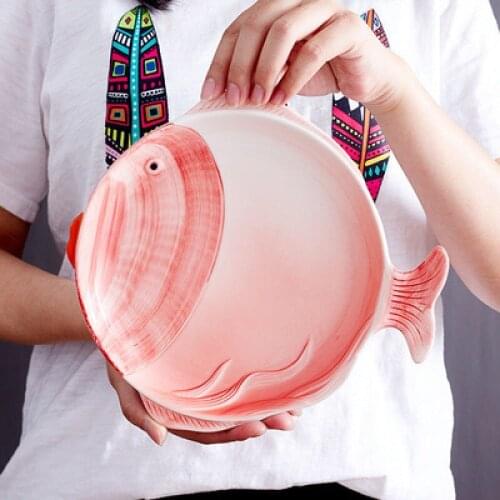 Lovely creative Childrens ceramic cartoon bobo fish Bug tableware plate bowl set breakfast bowl household gift