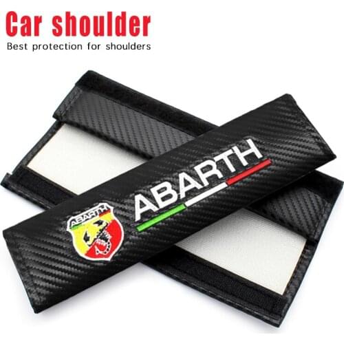 1/2pc Car Styling Seat Belt Shoulder Pads Cover For Fiat Abarth 500 595 695 500C 595C 695C Grande Punto EVO Interior Accessories