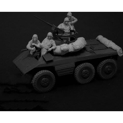 Unassambled 1/35 modern crew include 4 man and bag (NO TANK ) Resin figure miniature model kits Unpainted