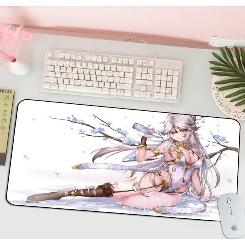Ningguang Genshin Impact High Speed Mousepad Large Gaming Mouse Pad Anti-slip Perfect Locking PC Computer Desk Mat Anime