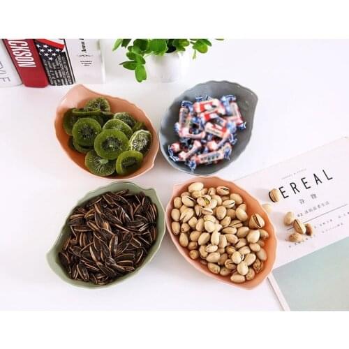 New Fashion Drop Resistant Leaf Shaped Fruit Plate Seasoning Dish Bowl Snack Sauce Plate Multipurpose Kitchen Tableware Supplies