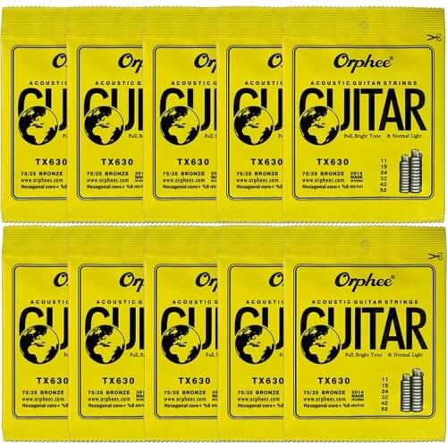 Orphee 10 Set 6Pcs/Set Guitar String TX630 String Super Light Acoustic Guitar Strings
