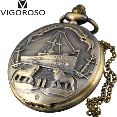 Necklace Pendant Quartz Analog Pocket Watch With Chain for Men 3D Design Pattern Case Watches Unique Design Clock