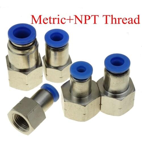 Air Pneumatic Push in Fitting Straight Female Connector For Tube OD 4 mm 6mm 8mm * 1/8" 1/4" NPT