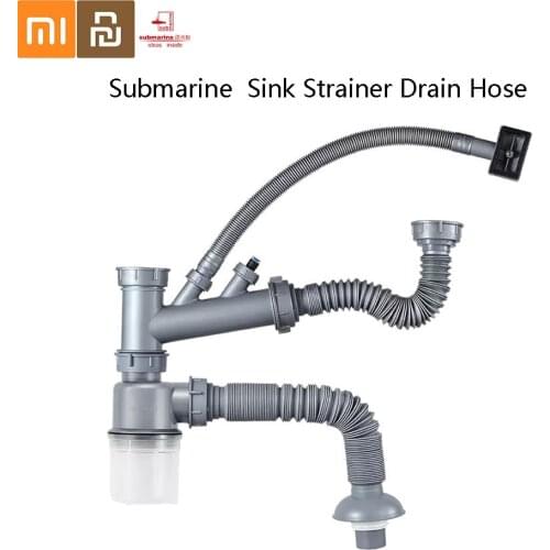 Submarine Kitchen Sink Strainer Drain Hose Vegetable Basin Deodorant Drain Pipe Single / Double Sink Drain Set From Youpin
