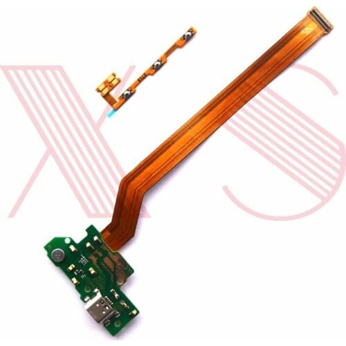 Power volume switch side main mother board USB charging charger board connector flex cable For Huawei holly 4 plus Y7 prime