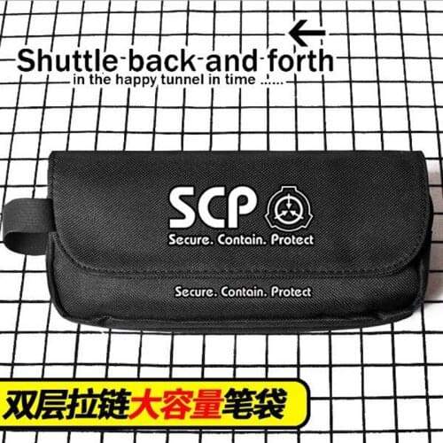 SCP Special Containment Procedures Foundation Student Pencil-box Pencil Case Student School Pen Cosmetic Makeup Bag Cosplay Prop
