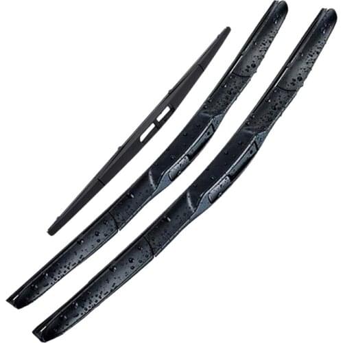 Car Front and Rear Wiper Blade Kit Windshield Wiper Strip for Mitsubishi ASX Outlander Sport RVR 2010-2017